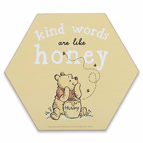 Disney Winnie the Pooh Kind Words Are the Honey Wood Wall Decor - Cute Winnie the Pooh Decoration for Kitchen, Bedroom or Office