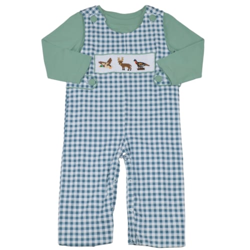 Hand Smocked Wildlife Longall with Undershirt