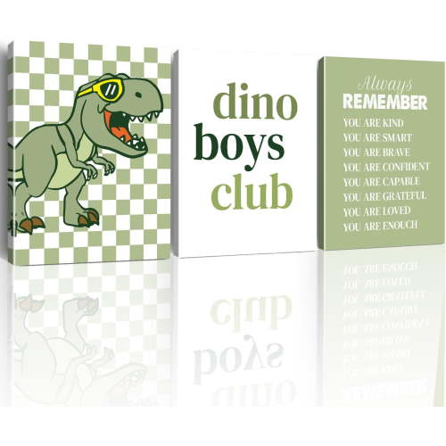JANS.NO1 Dinosaur Room Decor: Dinosaur Wall Art for Boys' Bedroom, Nursery, Playroom