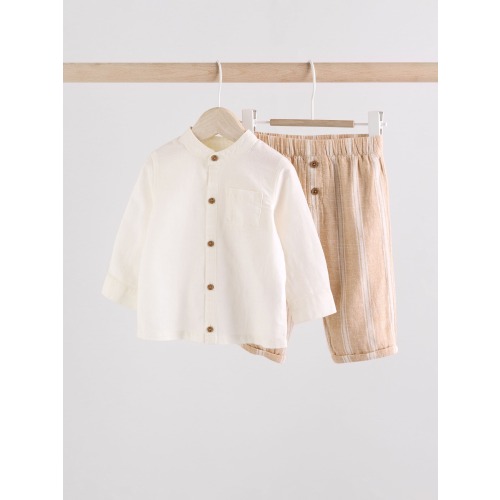 Apricot Orange Baby Shirt and Trousers Set (0mths-3yrs) - Apricot Orange - Size 9-12 Months
