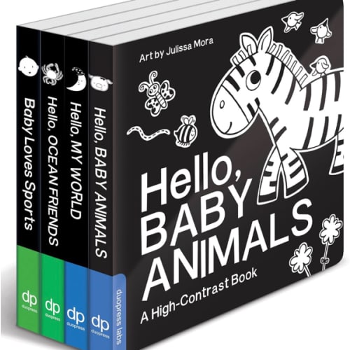 High Contrast Baby Book Set: 4 Board Books for Newborns