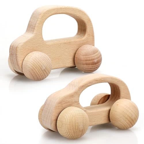 TOY Life Wooden Toys Cars, Montessori Baby Toys 6-12 Months, Wooden Baby Toys Rattle Cars for Toddlers 1-3, Baby Boy Girl Nursery Decor, Montessori Toys for 1 Year Old Boy First Birthday Gift