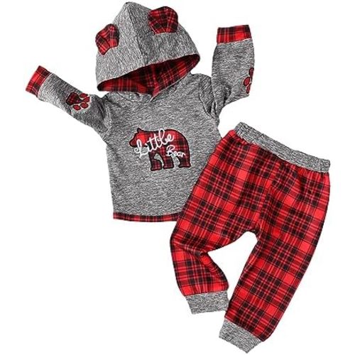 Toddler Baby Boy Clothes Infant Newborn Boy Outfit Long Sleeve Hoodie Sweatshirt Pants Fall Winter Clothes Set