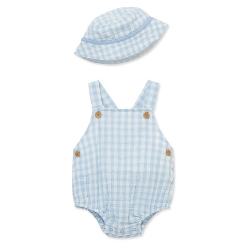 Check Print Bodysuit & Bucket Hat Set, 9M
