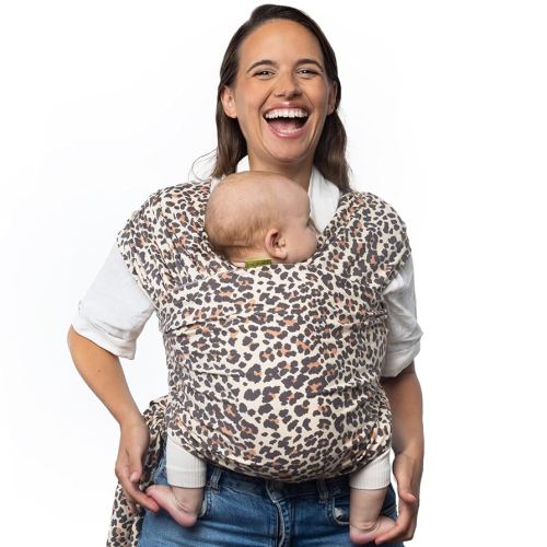 Boba Baby Wrap Carrier - Original Baby Carrier Wrap Sling for Newborns - Baby Wearing Essentials - Newborn Wrap Swaddle Holder, Newborn to Toddler Infant Sling (Leopard)
