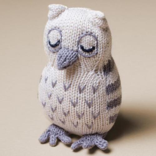 Organic Cotton Owl Baby Rattle Toy | Estella