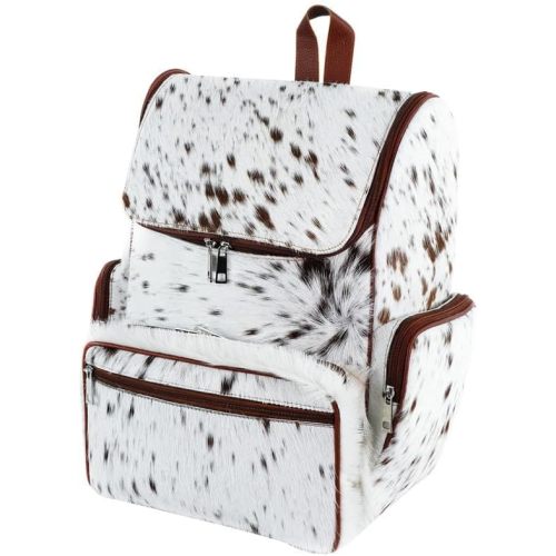 SpazeUp Diaper Bag - Western Cow Print Multipurpose Cowhide Travel Shoulder Diaper Backpack - Cowhide Backpack, Large