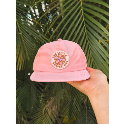 Pink Hibiscus Little Surfer Girl Nylon Cap