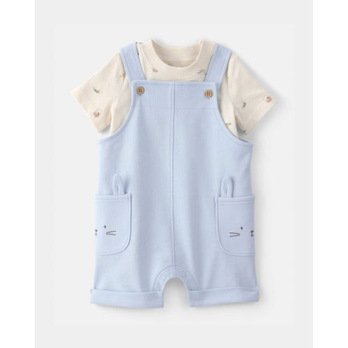 Baby Boy 2-Piece Easter Bunny Shortall Set - Blue/Cream - Carter's | Carter's