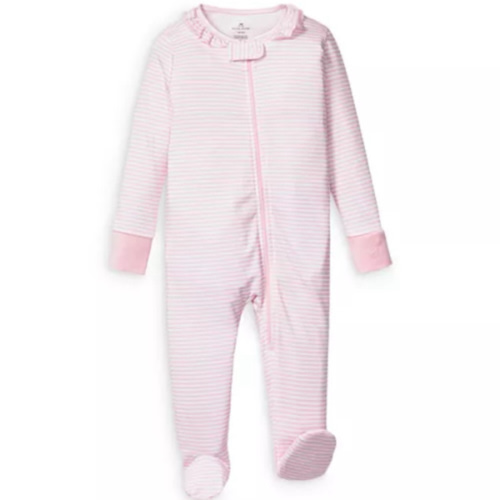 Girls' Pima Cotton Striped Footie - Baby