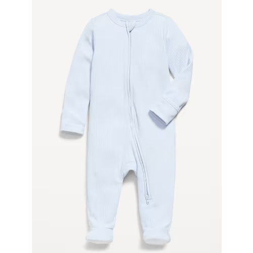 Textured Ribbed 2-Way-Zip Sleep & Play Footed One-Piece for Baby