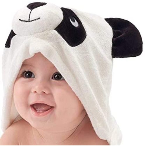 HIPHOP PANDA Bamboo Baby Hooded Towel - Soft Hooded Cute 3D Panda Bath Towel for Babie, Toddler,Infant - Ultra Absorbent, Natural Swim Towel Perfect for Newborn - (Panda, 30 x 30 Inch)