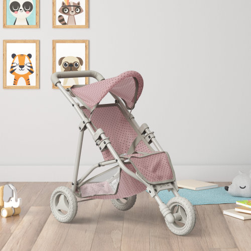 Olivia's Little World Doll Jogging-Style Stroller, Pink/Cream/Gray | Wayfair