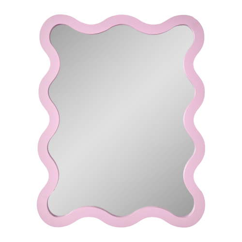 American Art Decor Wavy Framed Mirror, Lavender - 22" x 28"