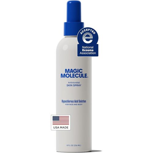 Magic Molecule Hypochlorous Acid Spray for Breakout-Prone Skin, Eczema & Itchy Rashes | Helps 50+ Dermal Issues | Safe for Multiple Daily Uses | For All Skin Types | 8 oz Spray