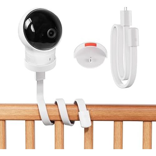 Baby Monitor Mount for Eufy SpaceView E110/E210-360° No Drill Flexible Stand, Adjustable Camera Holder for Crib & Dresser