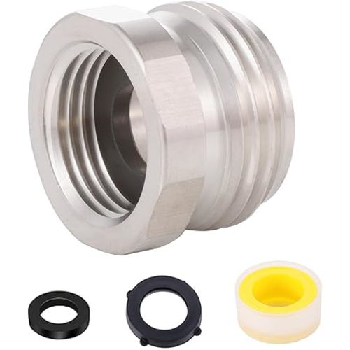 Garden hose to shower pipe/arm handshower adapter,G1/2 Female to GHT 3/4 adapter，Lead-Free Compliant，shower to garden hose adapter （304 stainless steel）