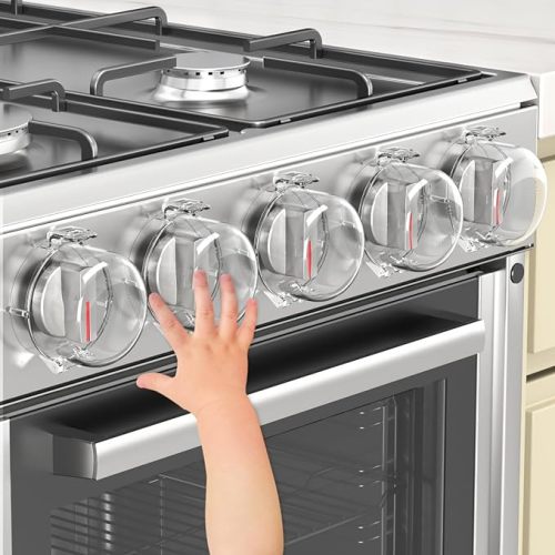 AOSITE Stove Knob Covers for Child Safety, 5 Pack Upgraded Stove Guard