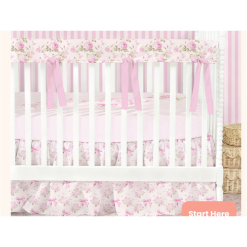 Floral Crib Bedding Set with Vintage Charm and Style