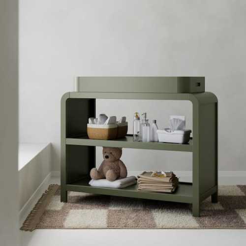 Santos Olive Changing Table with Removable Changing Table Topper
