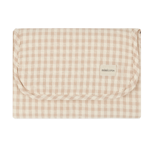 Folded Vichy Rose Changing Mat