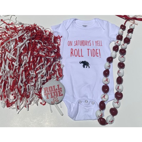 Alabama Roll Tide - On Saturdays I Yell Roll Tide, Alabama Baby, Bodysuit for Alabama Baby
