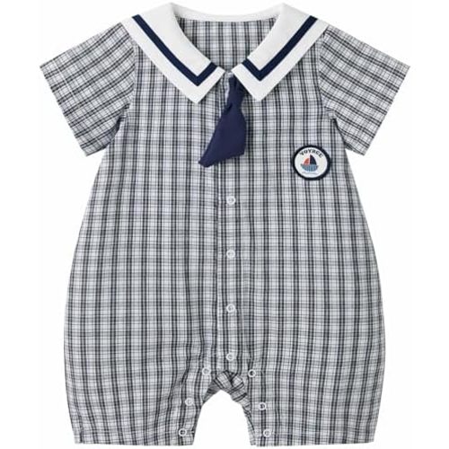 pureborn Baby Boy Romper One-Piece Cotton Outfit Summer Clothes 0-24M