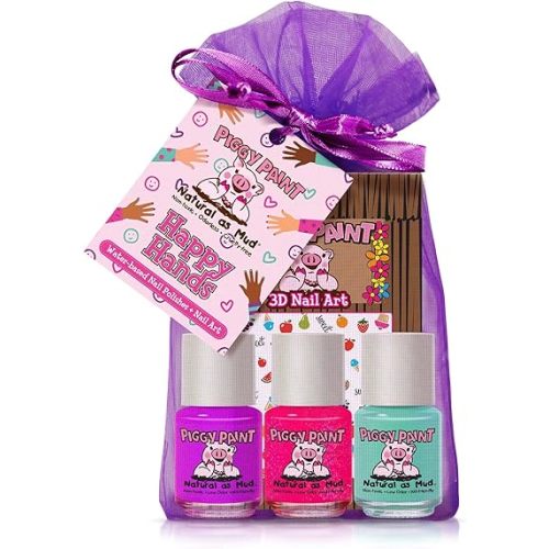 Piggy Paint Happy Hands Set (3 Polish + Nail Art)