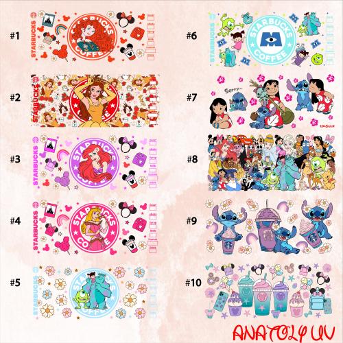 Disney Uv Dtf, Disney 16oz Wrap, Single UV DTF, No Heat Needed, Permanent Adhesive, Waterproof, Ready to Apply, Uv Dtf Decals, High Quality