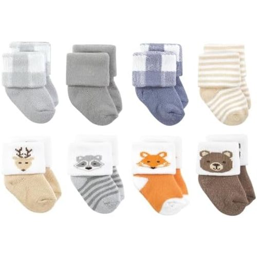 Hudson Baby Basics Unisex Baby Cozy Terry Socks 8-Pack