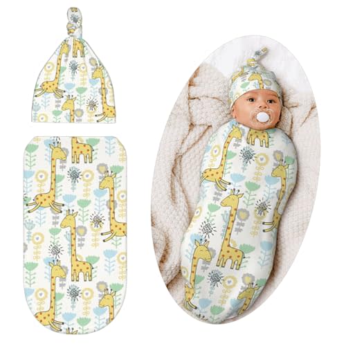 Jarverce Swaddle Blanket for Baby, Soft Sleeping Bag, Swaddling Sack for Newborn Unisex Baby Stuff, Giraffe