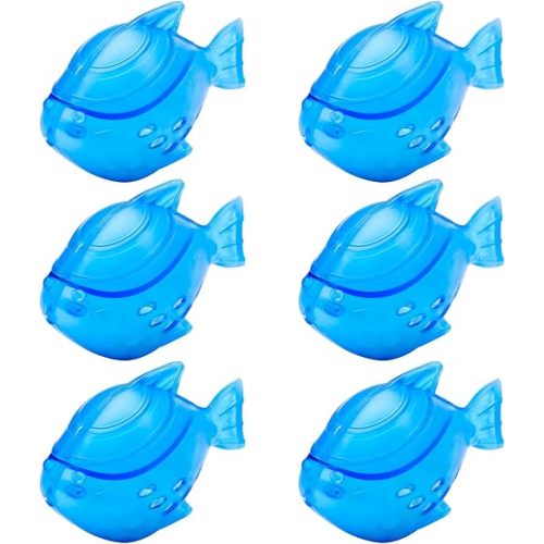 Funmit 6 Pack Universal Humidifier Cleaner Fish Compatible with Almost All Humidifiers and Fish Tanks, Purifies Water, Prevents Hard Water Build-Up, Reduces Scale, Blue