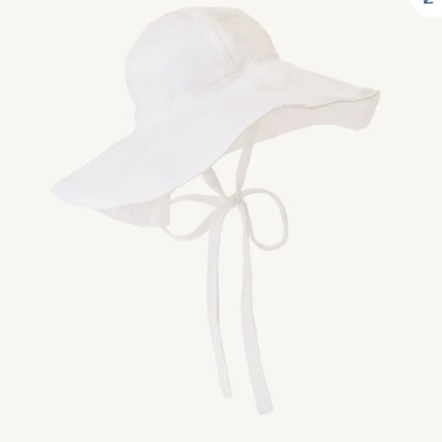 Cissy Sun Hat - Worth Avenue White Seersucker