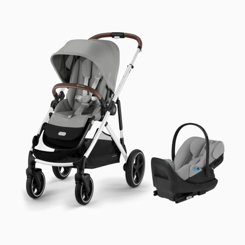 Cybex Gazelle S Stroller + Cloud G Pro Travel System - Silver Frame/Stone Grey