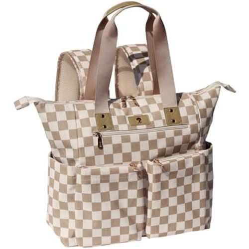 ESVAN Diaper Tote Bag Totepack Backpack 2 in 1 for Women Multifunctional Large Capacity with Insulated Pockets Travel