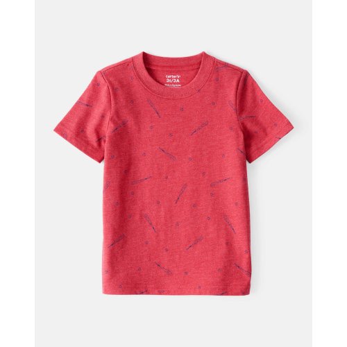 Toddler Boy Baseball Print Short-Sleeve Tee - Red - Carter's | Carter's