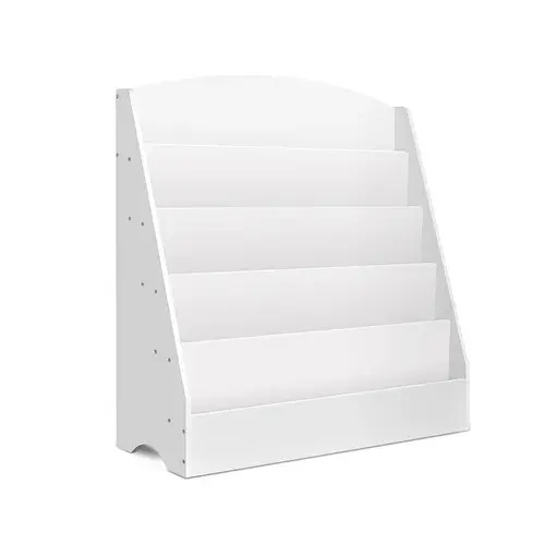 Keezi 5 Tiers Kids Bookshelf Magazine Shelf Organiser Bookcase Display Rack White | Baby Bunting AU
