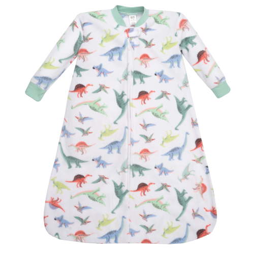Hudson Baby Infant Boys Long-Sleeve Fleece Sleeping Bag, Cheerful Dino Friends, 0-6 Months