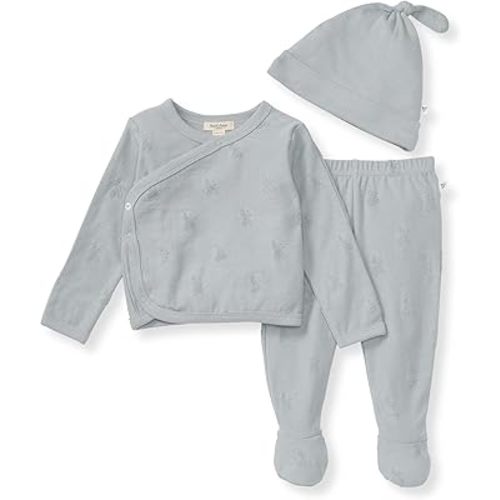 Burt's Bees Baby Take Me Home Set, 3-piece Top, Pant, and Hat Bundle