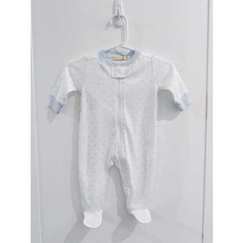 Baby Club Chic Blue Dots Zipper Footie