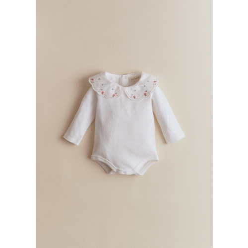 Félicia Bodysuit - Milk White / Multicolored Embroidery