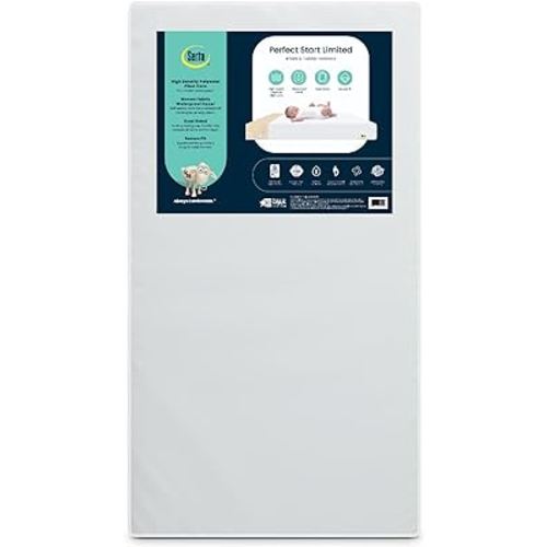 Serta Perfect Start Limited Dual Sided Baby Crib Mattress and Toddler Mattress, Breathable Fiber Core, GREENGUARD Gold Certified, Waterproof, 7 Year Warranty, Made in USA