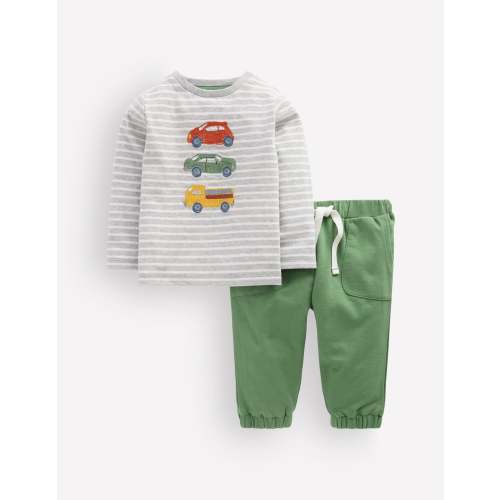 Appliqué Jersey Play Set-Green Cars