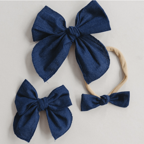 Navy Hair Bow