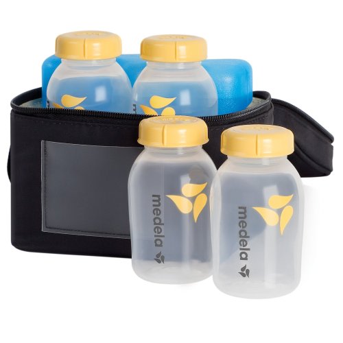 Medela Baby Bottle Cooler Bag, Black, 67068, 10 Piece Set
