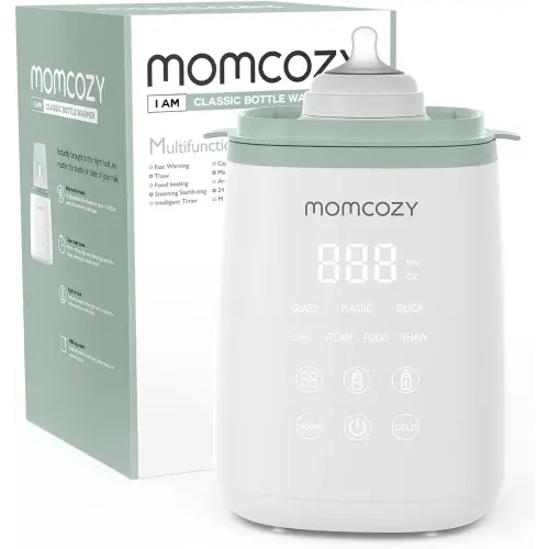 Momcozy Baby Bottle Warmer - White/Sage 2024