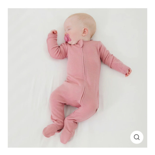 Pink Footie Pajamas, Merino Wool, Blush