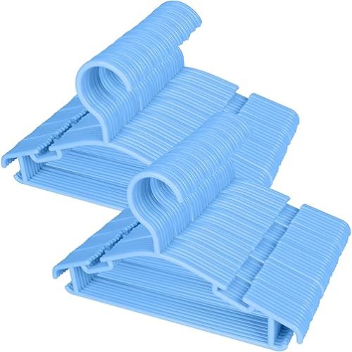 Perchas para bebé GoodtoU azules, 100 unidades de perchas para niños para armario de 10.2 pulgadas de plástico para ropa de niños o niñas