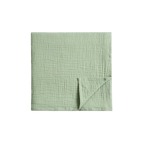 Meracorallo Muslin Swaddle Blanket, 100% Cotton Receiving Blanket Soft and Breathable Swaddle Wrap for Baby Boys and Girls, Sage Green