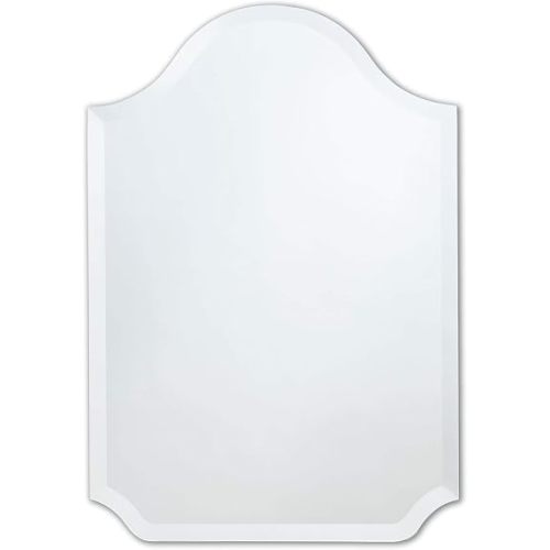 Better Bevel 22" x 32" Frameless Scalloped Bell-Top Mirror | 1" Beveled Edge | Bathroom Wall Mirror